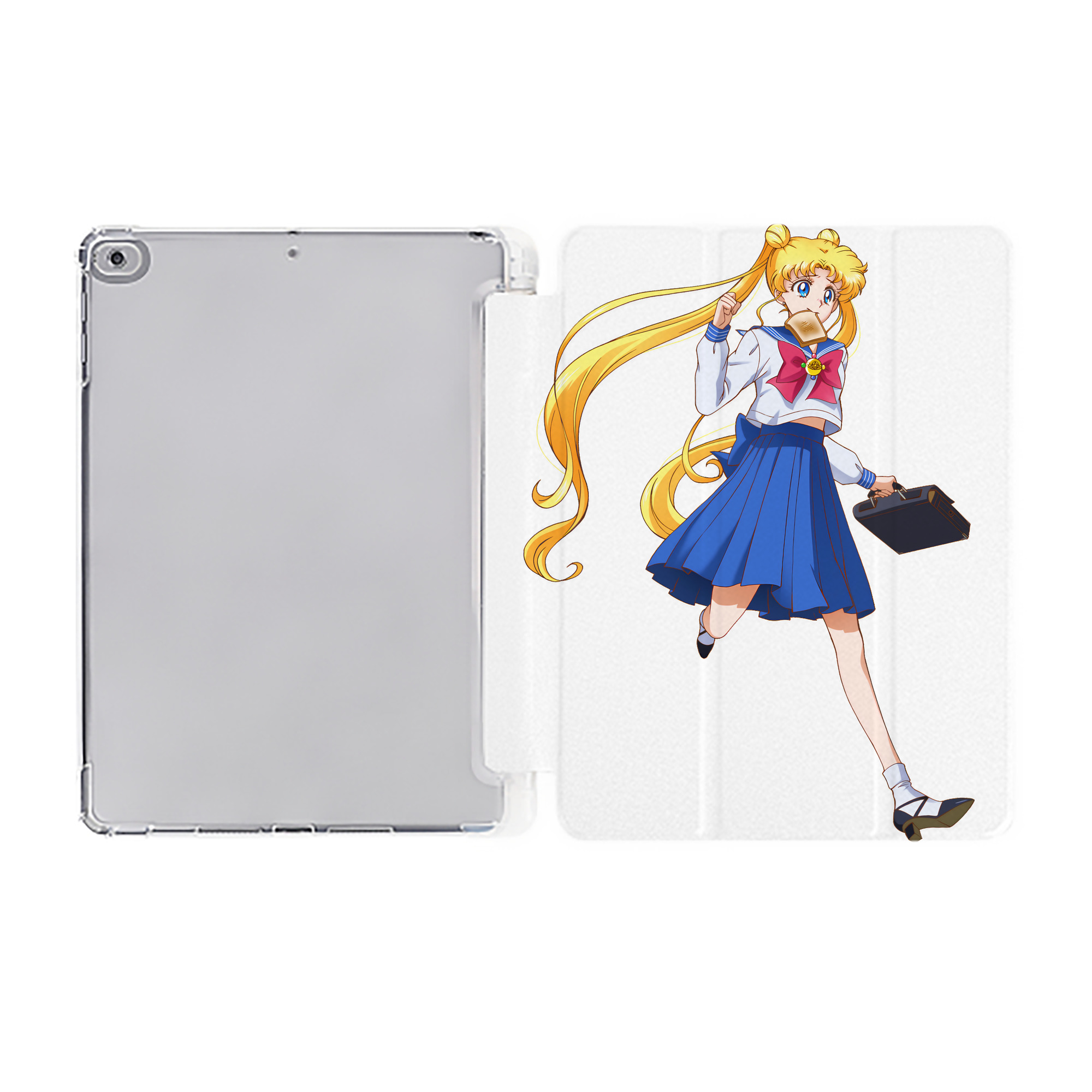 （画像用） 美少女戦士セーラームーン 愛野 美奈子 あいの みなこ Sailor Moon Aino Minako IPad ケース ペン収納付き 三つ折りスタンド PUレザー×シリコン 対応機種9.5/10.5/10.9インチ